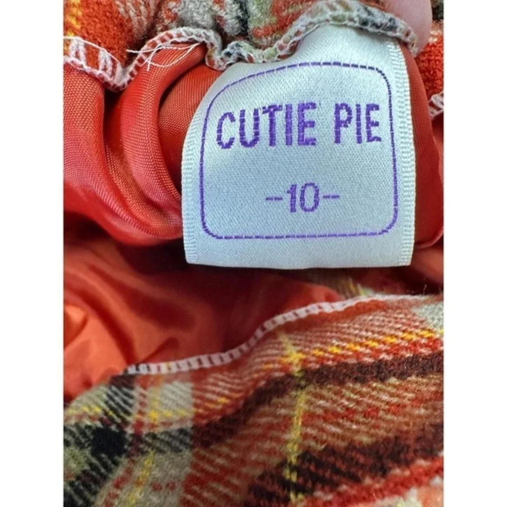Vintage 60s 70s Cutie Pie Plaid Wool Blend Pants Girls Sz 10‎ Red Tartan